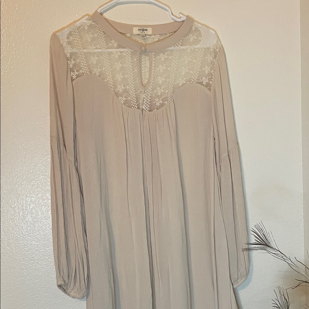 Umgee Cream Lace Mini boho Dress
